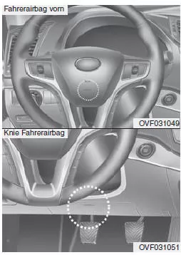 Fahrer- und Beifahrerairbag vorn (ausstattungsabhängig)