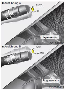 Automatische Wischersteuerung (ausstattungsabhängig)