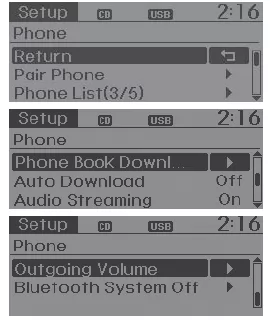 Telefon-Setup  (Ausführung mit Bluetooth Wireless Technology)