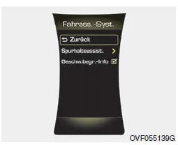 Ein-/Ausschalten der Tempolimit- Infofunktion