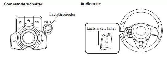 Lautstärke/Anzeige/Tonregler