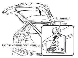 Verwendung der hinteren Gepäckraumabdeckung
