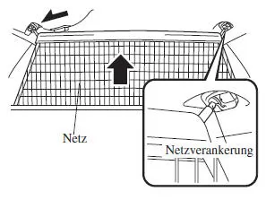Anbringen des Gepäcknetzes