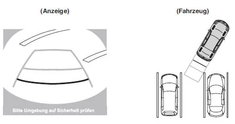 Ausführung mit Anzeige des voraussichtlichen Fahrzeugwegs