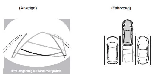 Ausführung mit Anzeige des voraussichtlichen Fahrzeugwegs