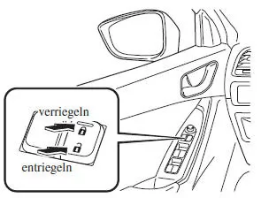 Ver- bzw. Entriegeln mit dem Türverriegelungsschalterí