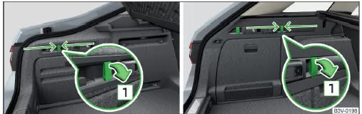 Haken herunterklappen: Variante 1 / Variante 2