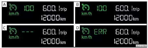 Segmentdisplay: Beispiele für Zustandsanzeigen der GRA