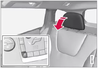 Äußere Kopfstütze Fond elektrisch umklappen
