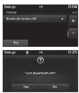 Bluetooth-System ausschalten