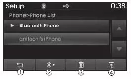 Liste der gekoppelten Telefone anzeigen