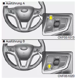 Tempomat-Geschwindigkeit festlegen