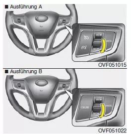 Tempomat-Geschwindigkeit festlegen
